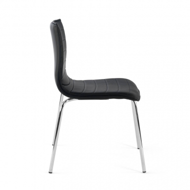 visitor chair black 4 legs synthetic leather no armrests 4