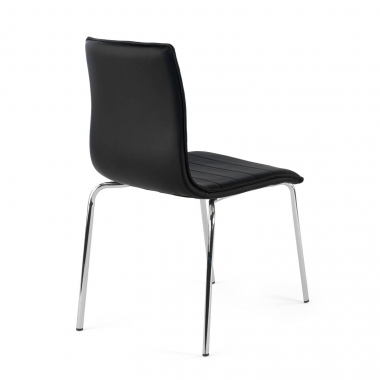 visitor chair black 4 legs synthetic leather no armrests 6