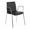 Visitor chair Alisa, chrome frame, faux leather