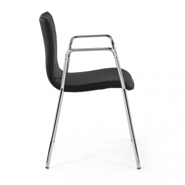 visitor chair black with arms synthetic leather fixed armrests 5