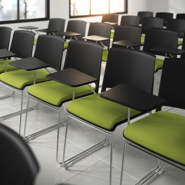 chair with writing tablet green with writing tablet upholstered fabric no armrests 2