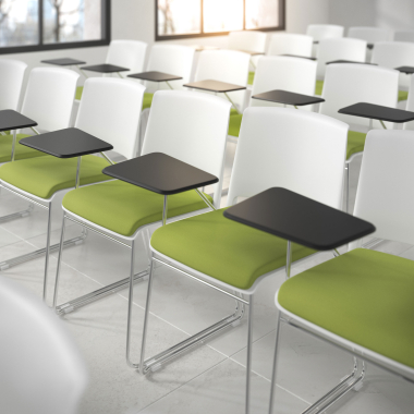 chair with writing tablet green with writing tablet upholstered fabric no armrests 2