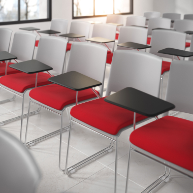 chair with writing tablet red with writing tablet upholstered fabric no armrests 2