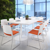 Upholstered visitor chair Hest with armrests