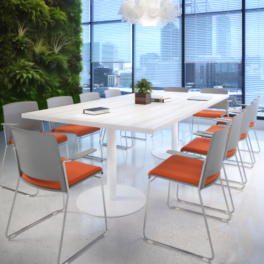 visitor chair orange with arms upholstered fabric no armrests 2