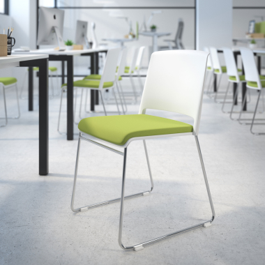visitor chair green without arms upholstered fabric no armrests 2
