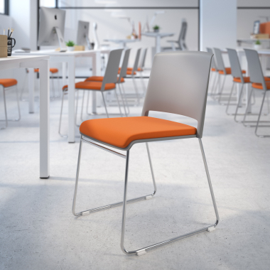 visitor chair orange without arms upholstered fabric no armrests 2