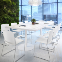 Visitor chair Hest with armrests, stackable, sled base