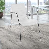 Alisa Visitor Chair with arms, Chrome structure, Faux leather