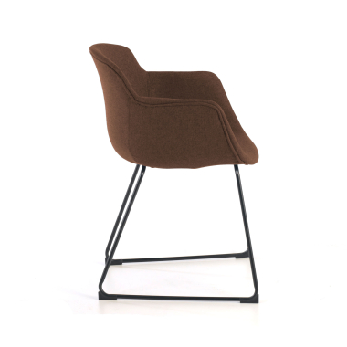 visitor chair brown sled base frame mesh fixed armrests 5