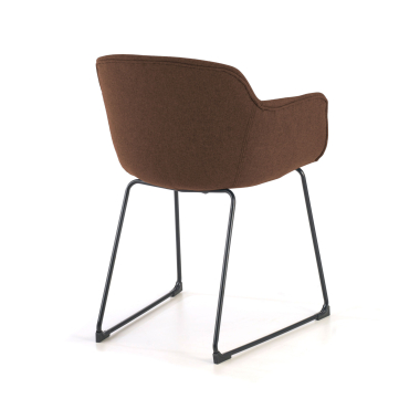 visitor chair brown sled base frame mesh fixed armrests 6