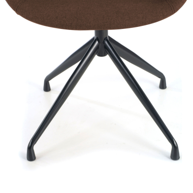 visitor chair brown pyramid base fabric upholstered armrests 4