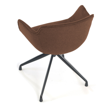 visitor chair brown pyramid base fabric upholstered armrests 5