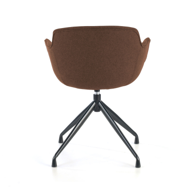 visitor chair brown pyramid base fabric upholstered armrests 6