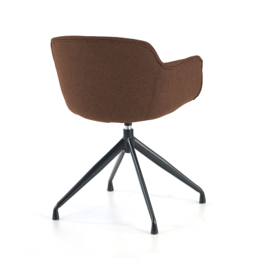 visitor chair brown pyramid base fabric upholstered armrests 7