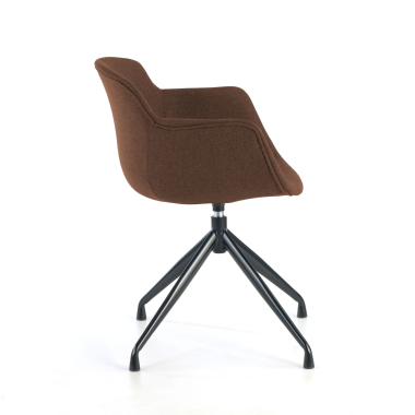 visitor chair brown pyramid base fabric upholstered armrests 8