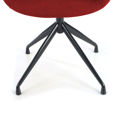 visitor chair red pyramid base fabric upholstered armrests 4