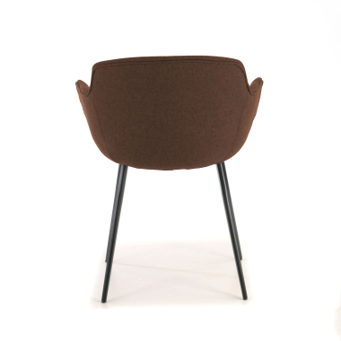 visitor chair brown 4 legs fabric upholstered armrests 4