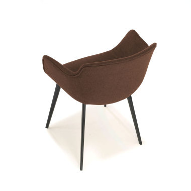visitor chair brown 4 legs fabric upholstered armrests 5