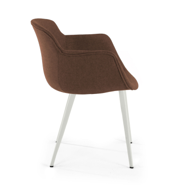visitor chair brown 4 legs fabric upholstered armrests 4
