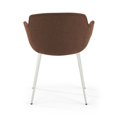 visitor chair brown 4 legs fabric upholstered armrests 6
