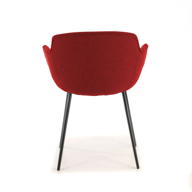 visitor chair red 4 legs fabric upholstered armrests 4