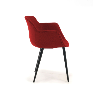 visitor chair red 4 legs fabric upholstered armrests 6