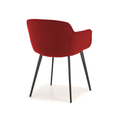 visitor chair red 4 legs fabric upholstered armrests 7
