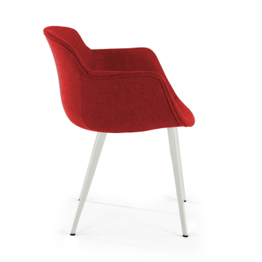 visitor chair red 4 legs fabric upholstered armrests 10