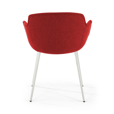 visitor chair red 4 legs fabric upholstered armrests 6