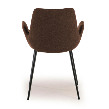 visitor chair brown 4 legs fabric upholstered armrests 4