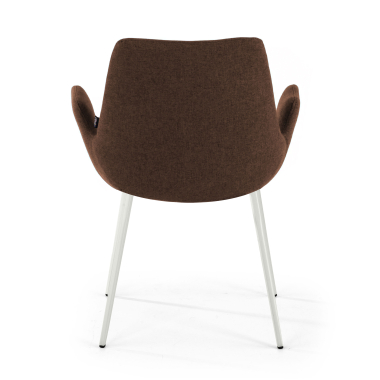 visitor chair brown 4 legs fabric upholstered armrests 6