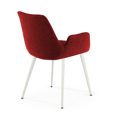 visitor chair red 4 legs fabric upholstered armrests 5