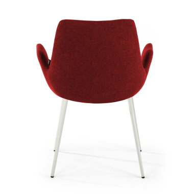 visitor chair red 4 legs fabric upholstered armrests 6