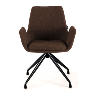 visitor chair brown swivel fabric upholstered armrests 3