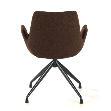 visitor chair brown swivel fabric upholstered armrests 5