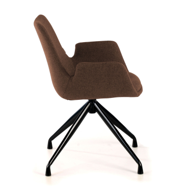 visitor chair brown swivel fabric upholstered armrests 6