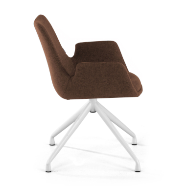 visitor chair brown swivel fabric upholstered armrests 4