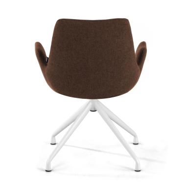 visitor chair brown swivel fabric upholstered armrests 6