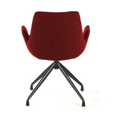 visitor chair red swivel fabric upholstered armrests 5