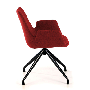 visitor chair red swivel fabric upholstered armrests 6