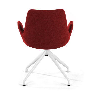 visitor chair red swivel fabric upholstered armrests 6