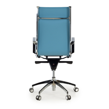 office chair light blue chromed frame faux leather synthetic leather fixed armrests 6