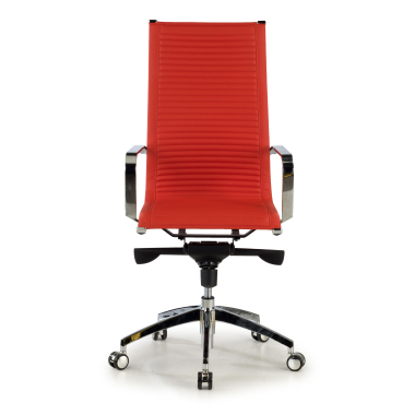 office chair red chromed frame faux leather synthetic leather fixed armrests 3