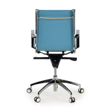 office chair light blue chromed frame faux leather synthetic leather fixed armrests 6