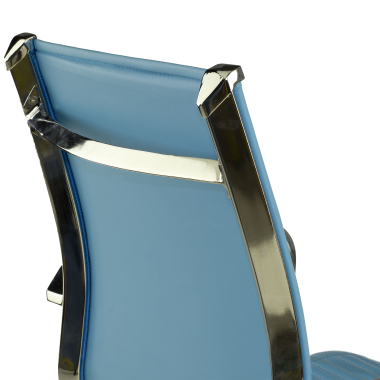 office chair light blue chromed frame faux leather synthetic leather fixed armrests 9