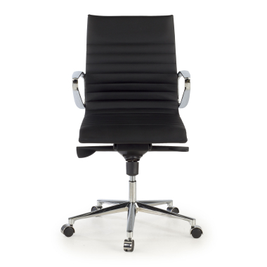 executive chair black low back natural leather natural skin fixed armrests 3