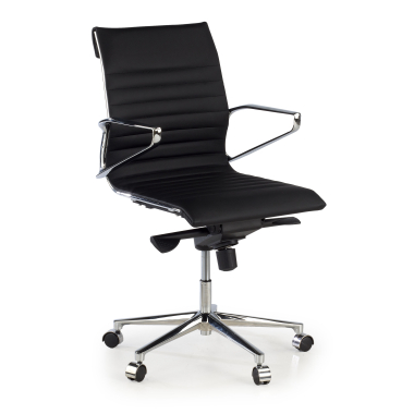 executive chair black low back natural leather natural skin fixed armrests 1