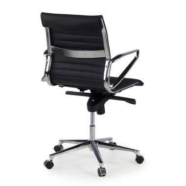 executive chair black low back natural leather natural skin fixed armrests 5
