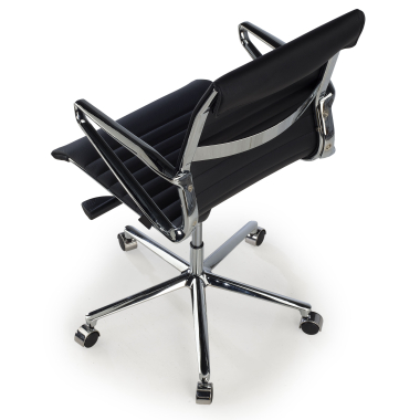 executive chair black low back natural leather natural skin fixed armrests 7